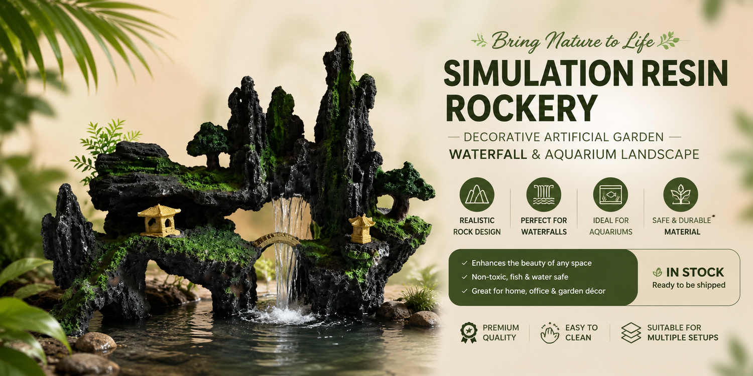 Simulation Resin Rockery - A Stunning Decorative Waterfall Aquarium Landscape