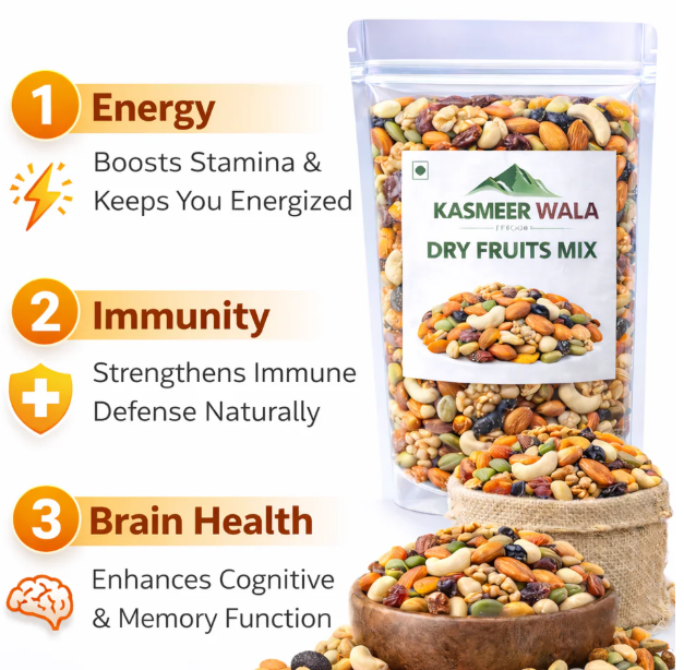 Kashmiri Trial Mix Dry Fruits 500g Premium Healthy Snack