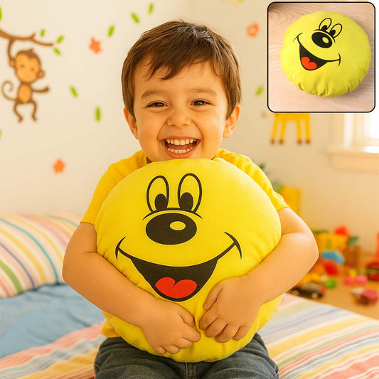 Cute Round Smiley Face Soft Pillow Cushion (30 X 30 Cm 1 Pc)