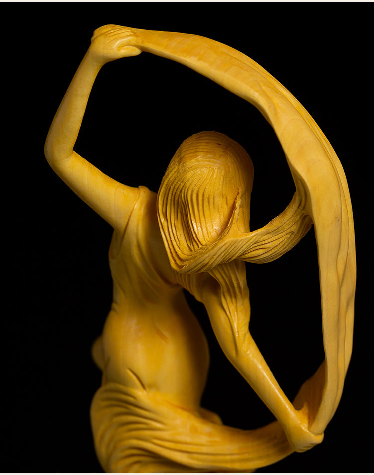 Wood Carving Beauty Figure Ornament – Elegant Home Decoration