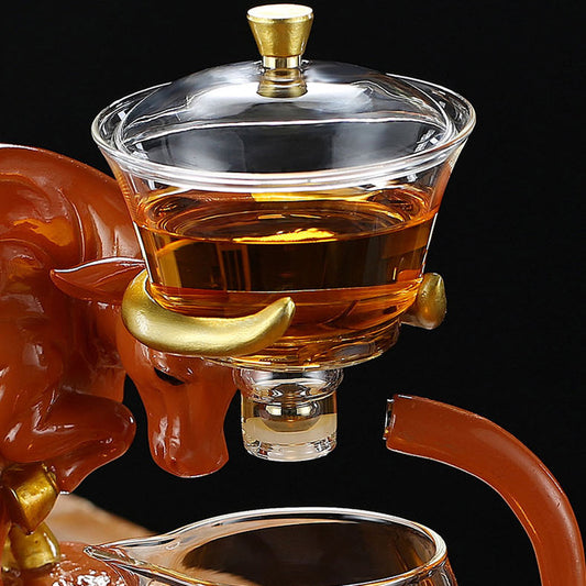 Niu Zhuan Qiankun Glass Semi-Automatic Tea Maker – Elegant One-Touch Kung Fu Teapot