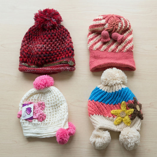 Cute Winter Woolen Knitted Caps For Men Women (1 Pc Mix Design)