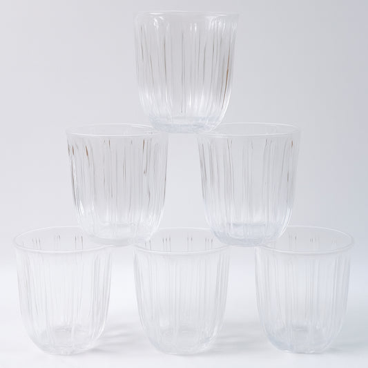 Premium Transparent Glass Tumbler Set (256ml 6 Pc)
