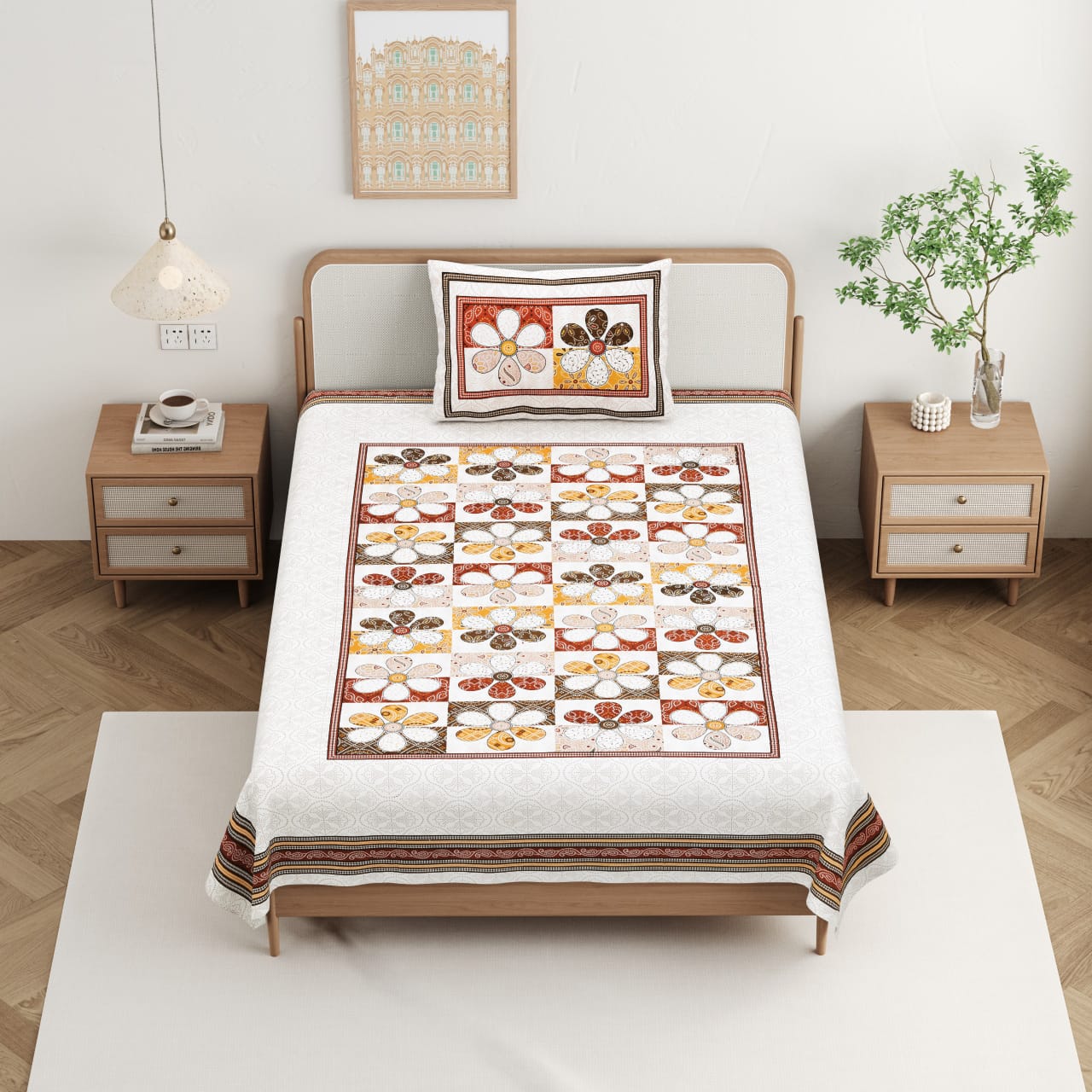 MAGNET Cotton Single Bedsheet Set – Pure Cotton Comfort for Everyday Luxury |ZR