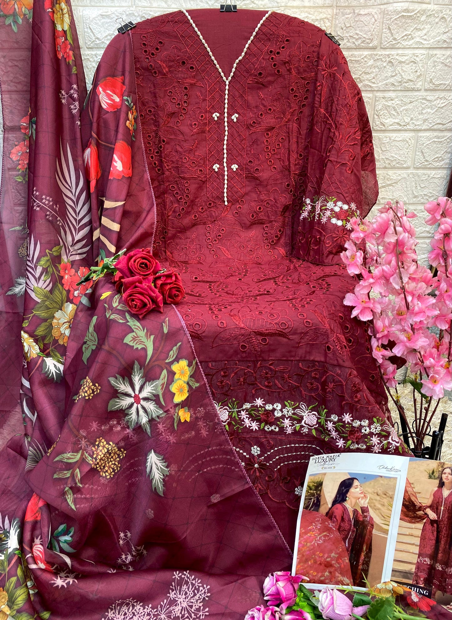 SOBIA NAZIR – SN 1028 Luxury Embroidered Lawn Suit Set | NC