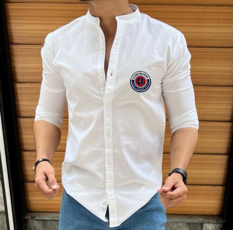 Tommy Hilfiger Designer Ban Collar Shirt – Pure Cotton Premium Wear | ZR
