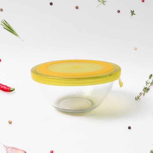 Dazzle Glass Bowl Set Mixing Storage Bowls With Lids (3 Pcs Set)