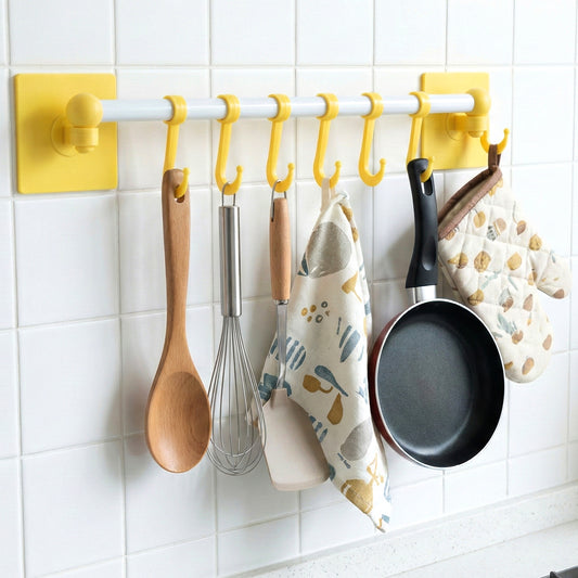 Wall-mounted Multipurpose Kitchen Utility Hanging Rack (2 Pc Set)