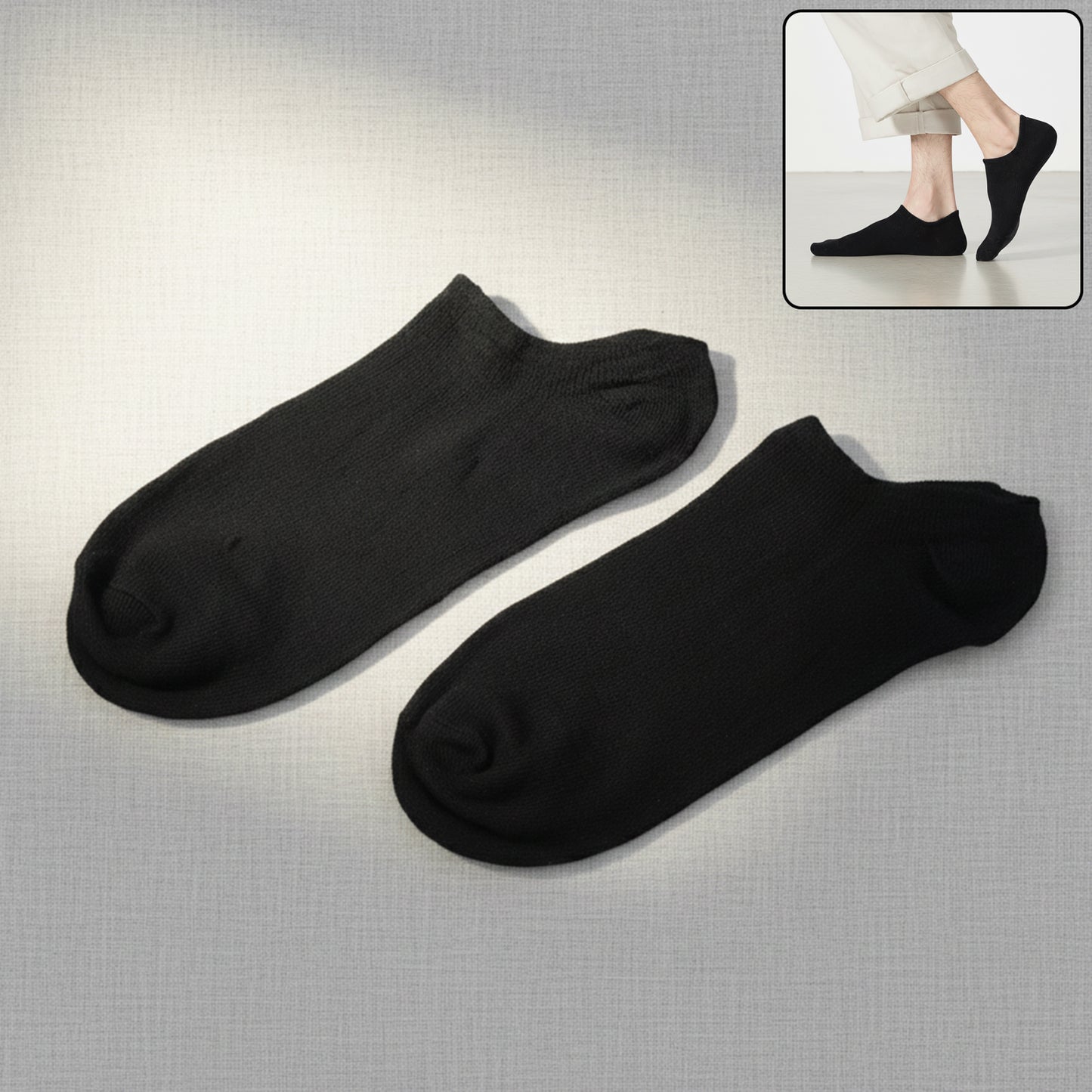 Classic Black Low-cut Invisible Socks (1 Pair)