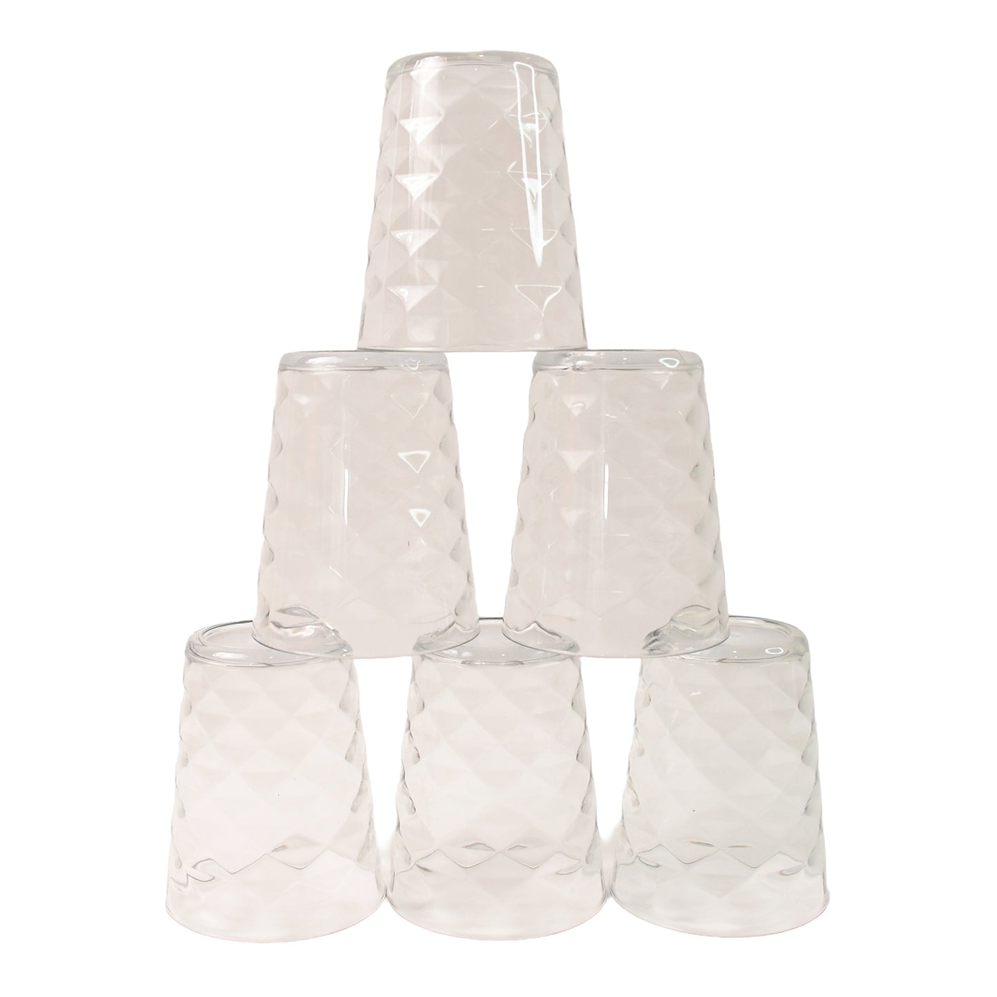 Apex Pyramid Design Unbreakable Plastic Glass 300 Ml