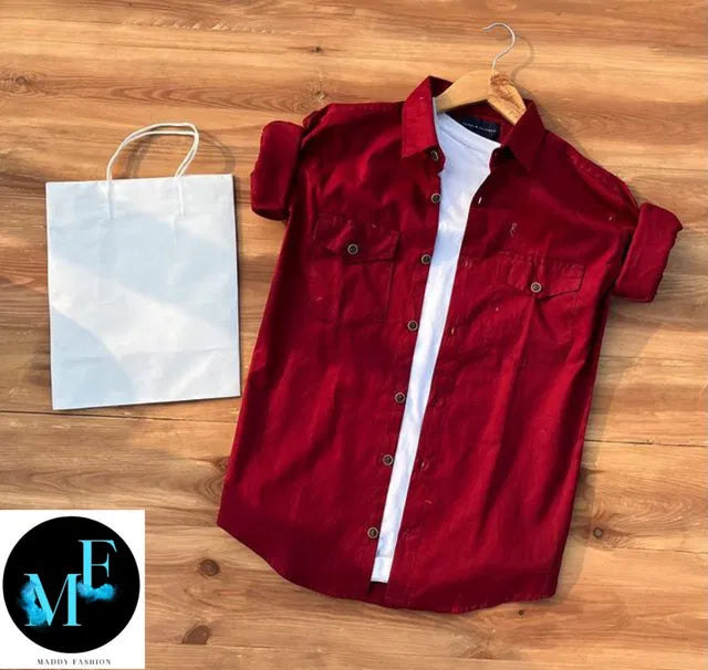 Men's Cotton Blend Double Pocket Full Sleeves Shirt Pack of 3
