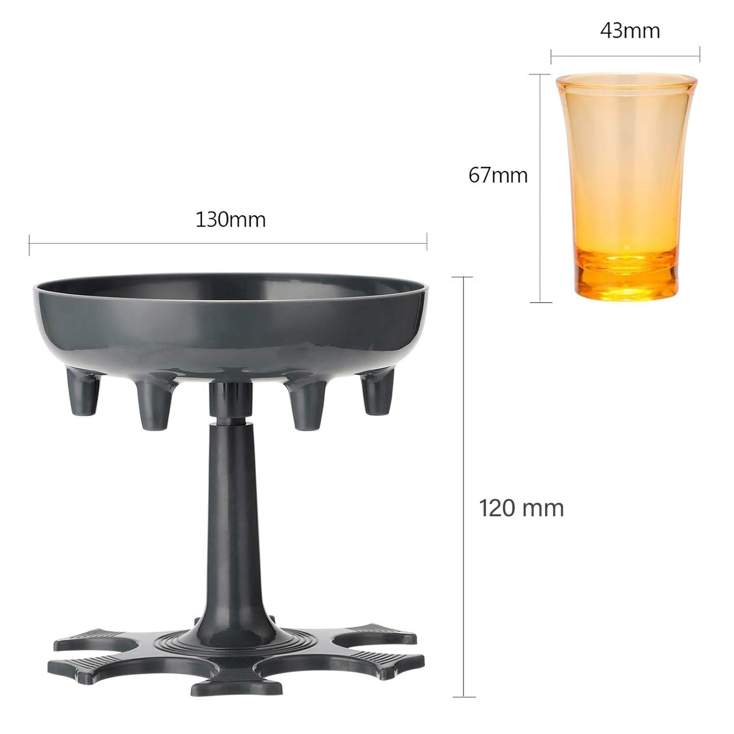 6 Shot Win Glass Dispensers With Tray 6 Pcs Glass