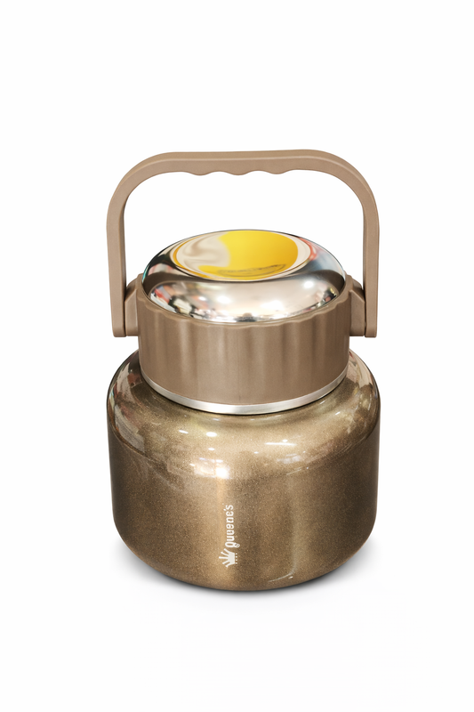 Queen’s Insulated Food Container Stainless Steel Hot and Cold Lunch Jar Portable Thermal Food Storage Leak Proof Handle Design Premium Food Flask