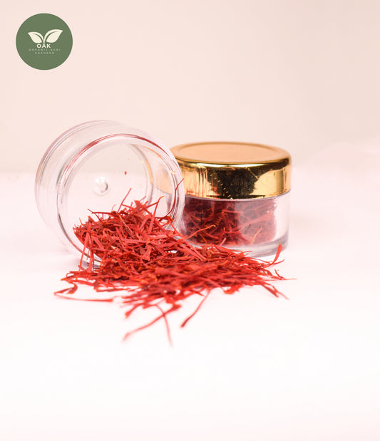 Premium Kashmiri Saffron (Kesar) in Glass Jar | Pure Handpicked Luxury Spice