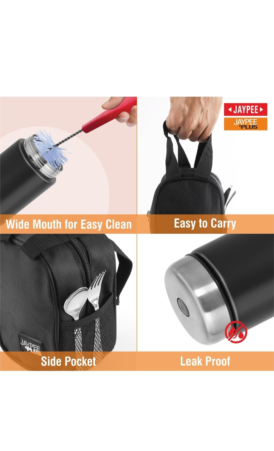 Jaypee Plus Insulated Tiffin 400 ml | Leakproof | Vacuum Insulated | Rust-Proof
