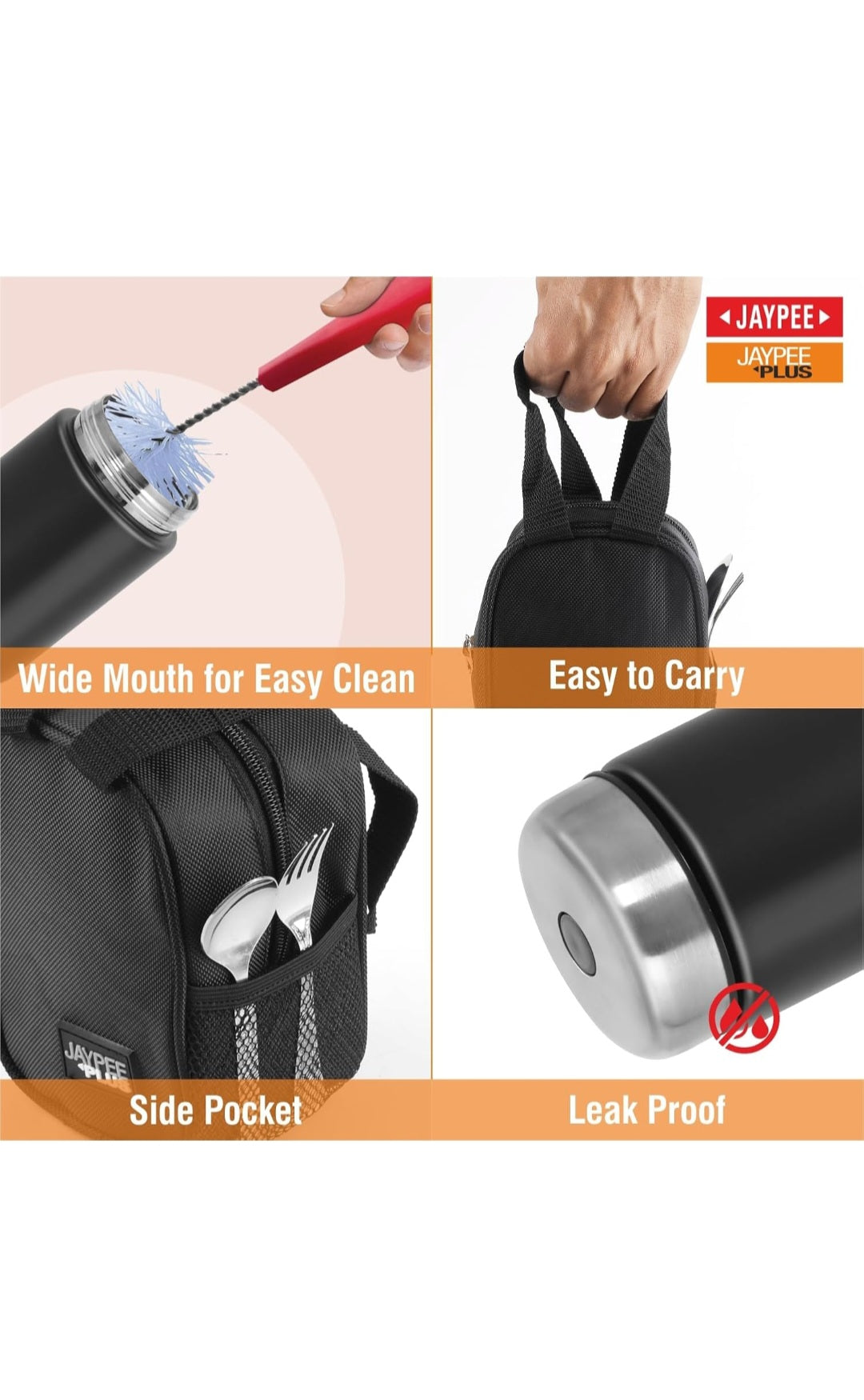 Jaypee Plus Insulated Tiffin 550 ml | Leakproof | Vacuum Insulated | Rust-Proof