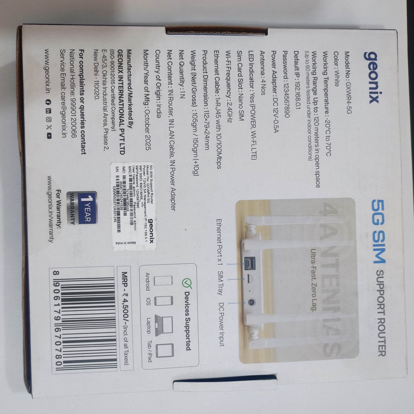 5G SIM Router | Compatible with Airtel, Jio, BSNL & VI | High-Speed 4G/5G WiFi Router | Secure Network