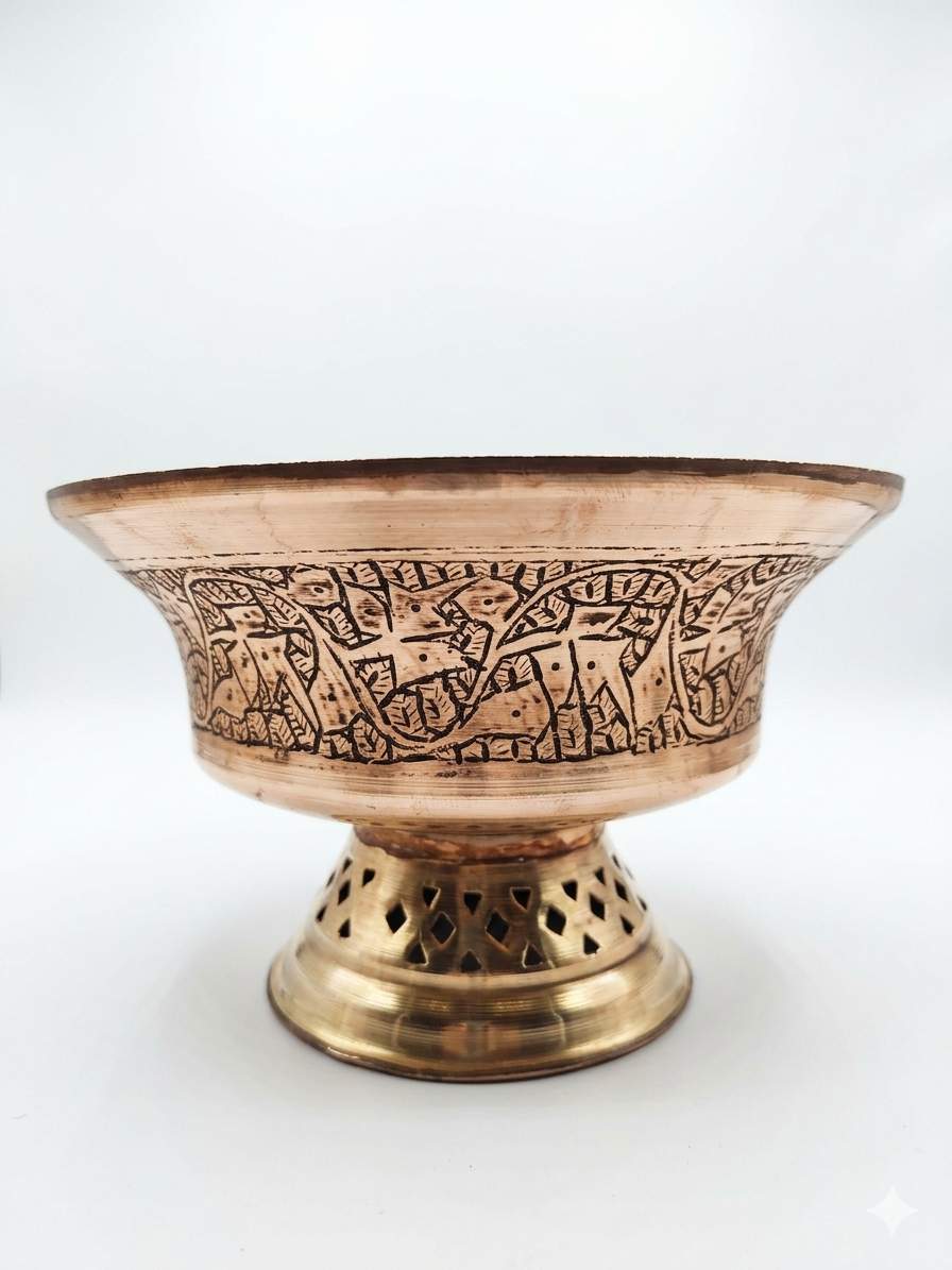 Nakchdaar traditional copper thalbaan with a unique nakcha