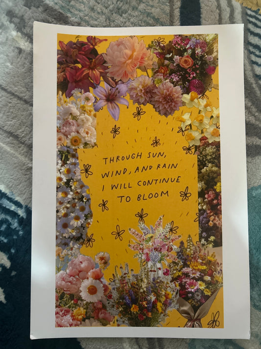 Floral Motivation Aesthetic Postcard Set of 2