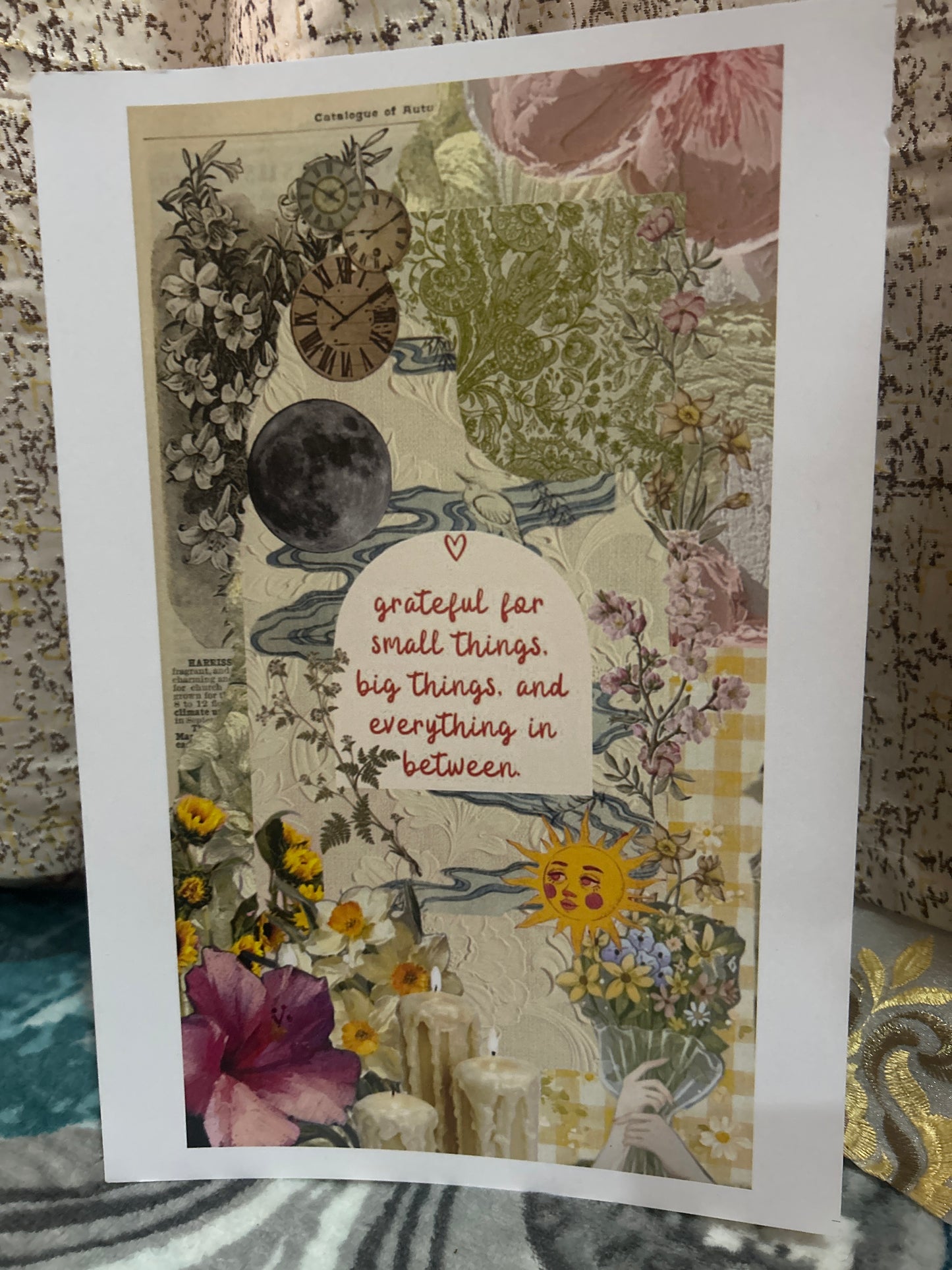 Floral Motivation Aesthetic Postcard Set of 2
