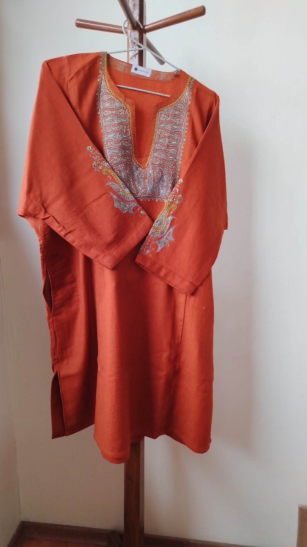 Warm pheran with handcrafted sozini embroidery