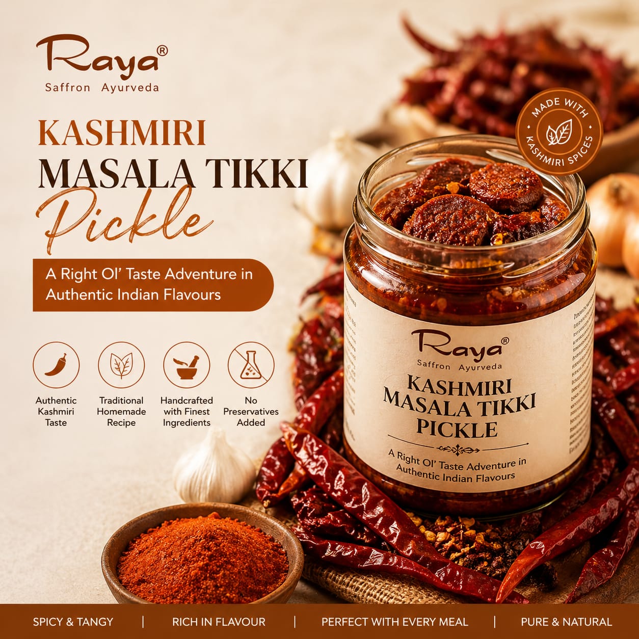 Buy Kashmiri Masala Tikki Pickle Online | Homemade Spicy Achaar