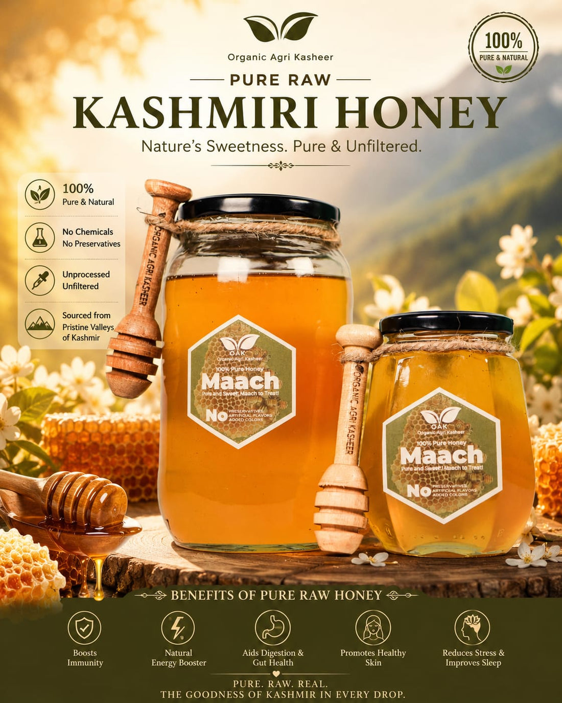 Pure Raw Kashmiri Honey: Benefits of Unprocessed & Chemical-Free Honey
