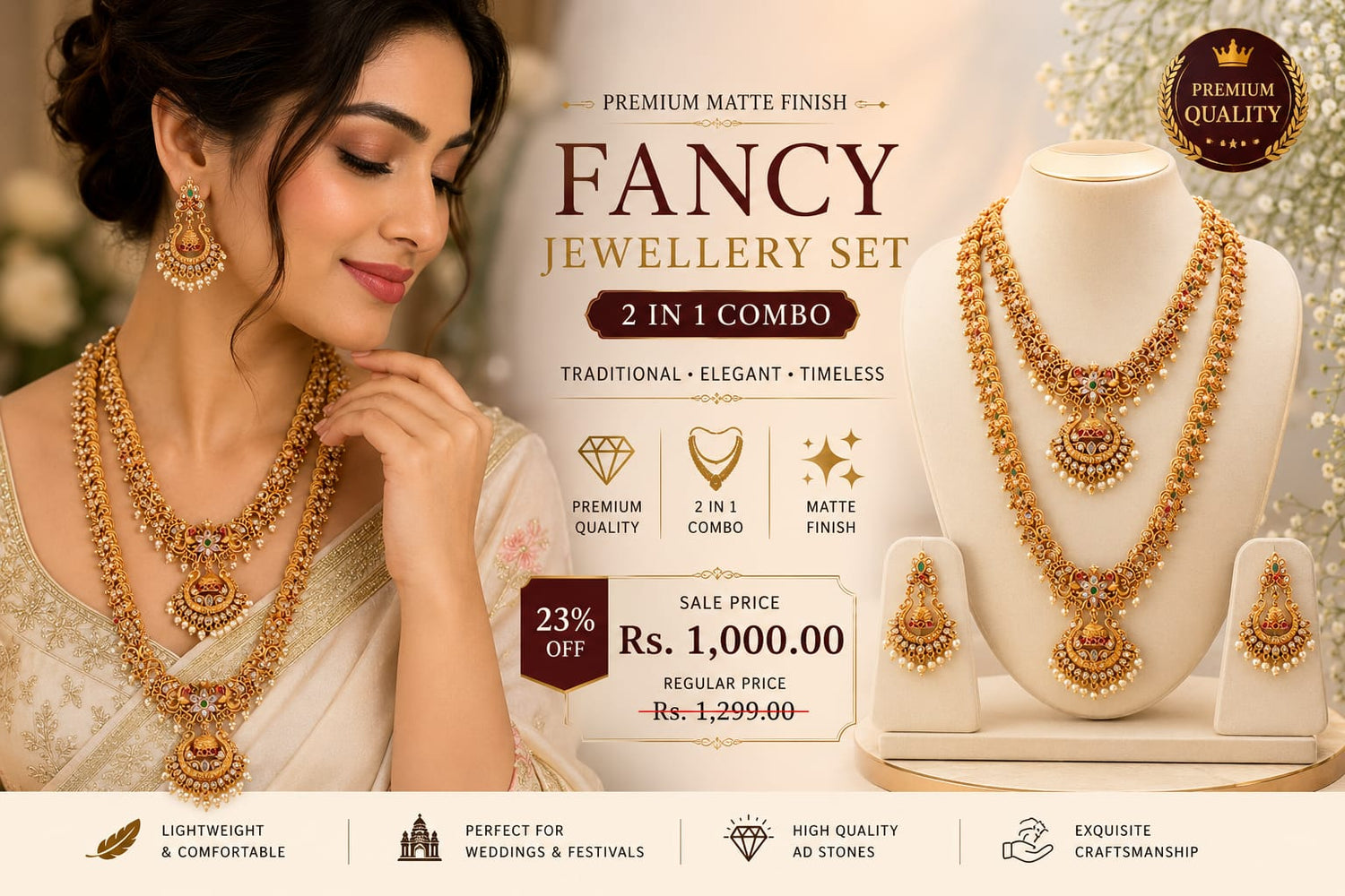 Fancy Jewellery Set for Women | Elegant Jewellery at Best Price