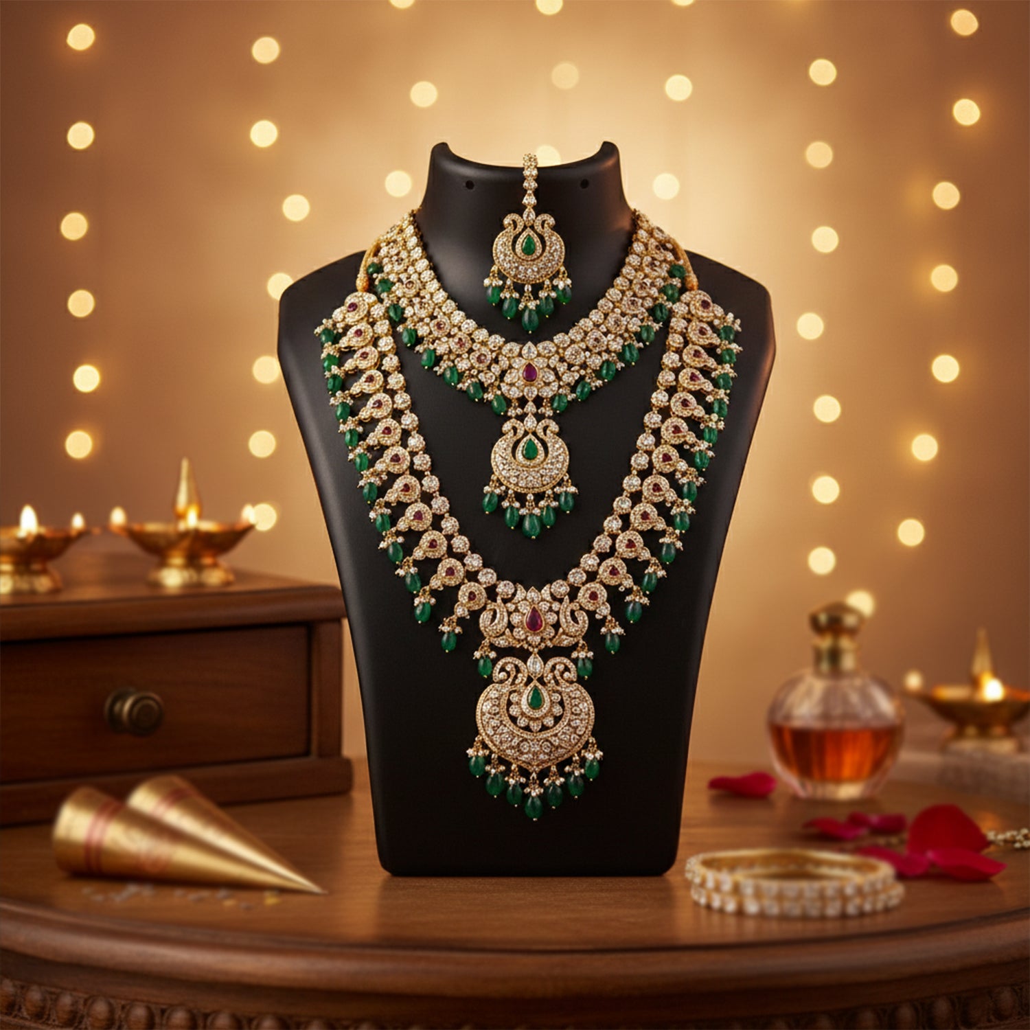 Premium Black Necklace Display Stand Mannequin Bust (1 Pc  15x11 Cm)