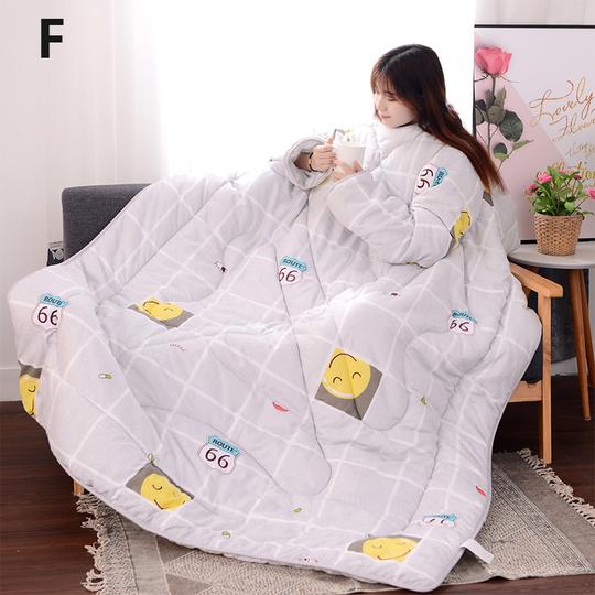 Winter Lazy Quilt with Sleeves—Cozy All-in-One Blanket for Bed, TV & Travel
