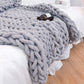 Handmade Coarse Yarn Knitted Chenille Blanket – Soft Sofa Cover & Bed Throw