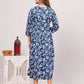 Anarkali Poly Crepe Printed Kurti for Women (Grey & Blue, M)