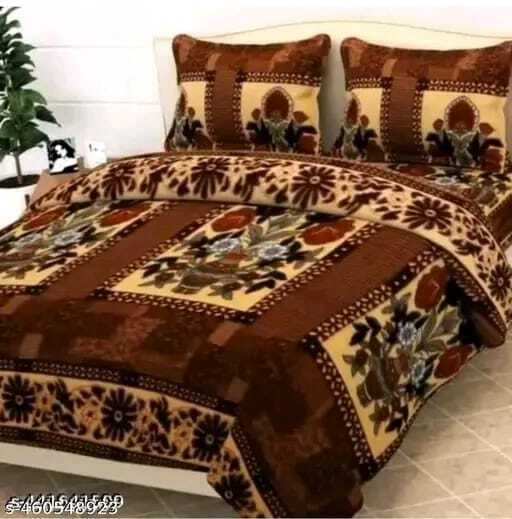 Woolen Queen Size Bedsheet with 2 Pillow Covers (Multicolor, 90x95 inches)