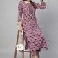 Floral Printed Women Cotton Women Kurta With Pant (2 Psc Set)