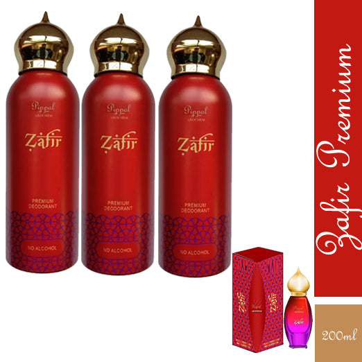 Zafir PREMIUM DEODORANT No Alcohol 200 Ml (Pack of 3)