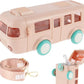 Contemporary 2-in-1 Toy Bus for Kids with Water Bottle,Bus Shaped with Movable Wheels Drinking Water Bottle for School | Picnic Bottle | Sipper Bottle Leak Proof