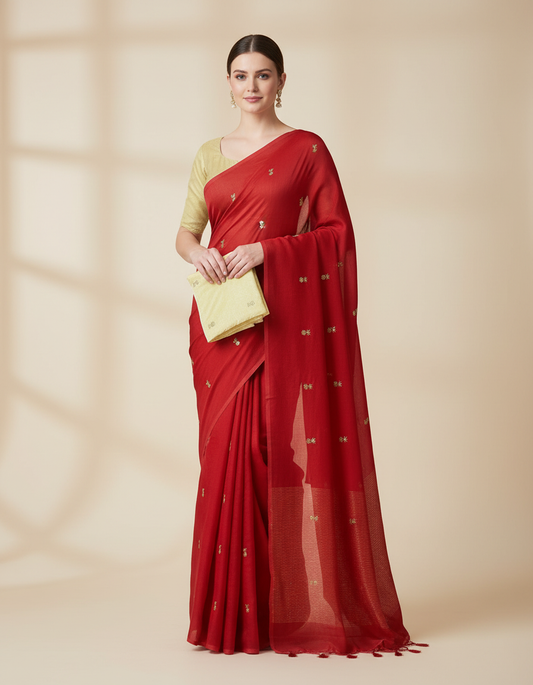 Bollywood Trending Fandy Satin Saree with Sequin Butti Work