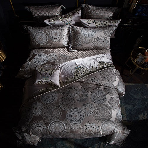 High-Precision Yarn-Dyed Jacquard Multi-Piece Bedding Set – Luxury Satin Cotton Collection