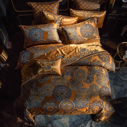 High-Precision Yarn-Dyed Jacquard Multi-Piece Bedding Set – Luxury Satin Cotton Collection