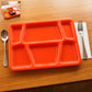 Plastic Multi-compartment Rectangular Meal Serving Tray  Plate (1 Pc  Red)