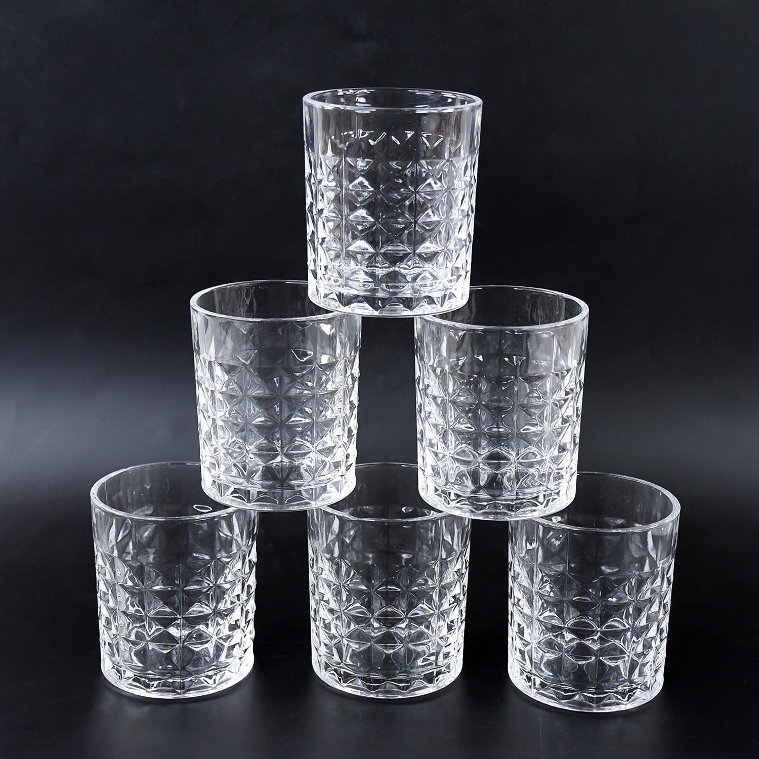 Premium Crystal-style Glass Tumbler Set (6 Pc  210 Ml)