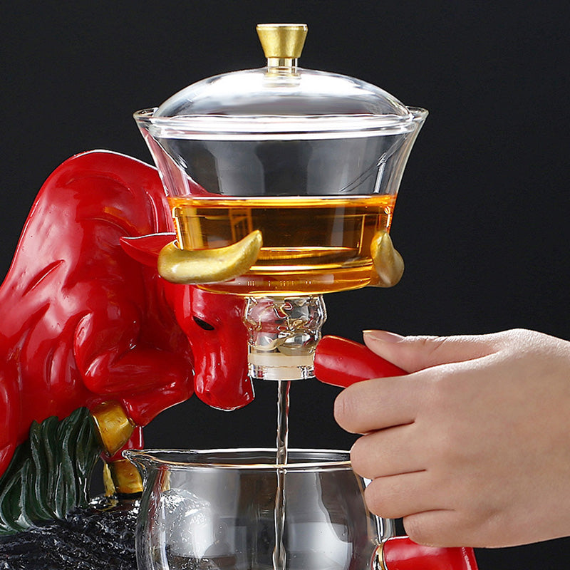 Niu Zhuan Qiankun Glass Semi-Automatic Tea Maker – Elegant One-Touch Kung Fu Teapot