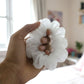 Elegant White Mesh Fabric Hair Scrunchie (1 Pc)