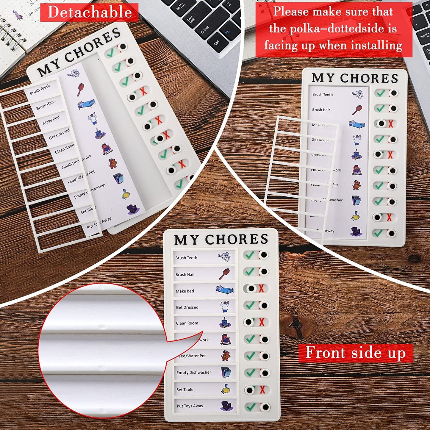 4448 Portable My Chores Home Note Board Management Planning Memo Boards Reminding Time. (Size - 20x12cm)