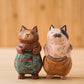 Hand-Carved Kitten Ornament – Handmade Decorative Home Showpiece