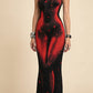 Y2K Spicy Print Halter Neck Slim Fit Bodycon Long Dress For Women