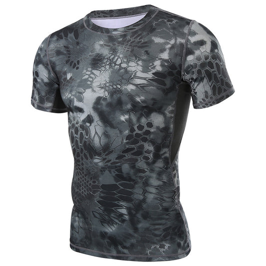 Slim-Fit Python-Pattern T-Shirt for Men | Casual Crew-Neck Tee – Panun Cart