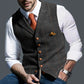 Gentleman Style Blue Waistcoat – Premium Formal Vest for Men with Vintage Buttons | Smart Casual & Party Wear