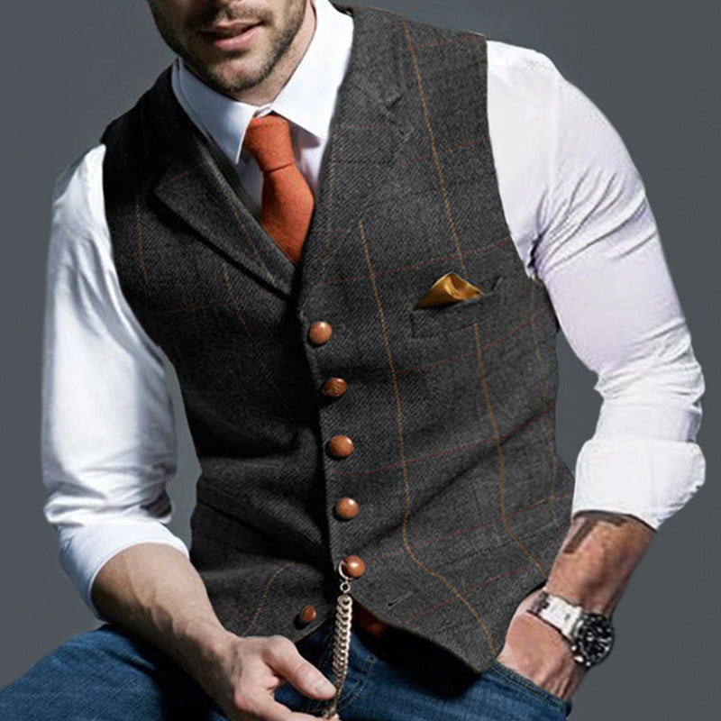 Gentleman Style Blue Waistcoat – Premium Formal Vest for Men with Vintage Buttons | Smart Casual & Party Wear