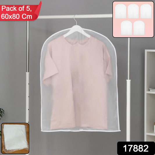 Short Hanging Garment Storage Cover Pack Of 5 (60  80 Cm)